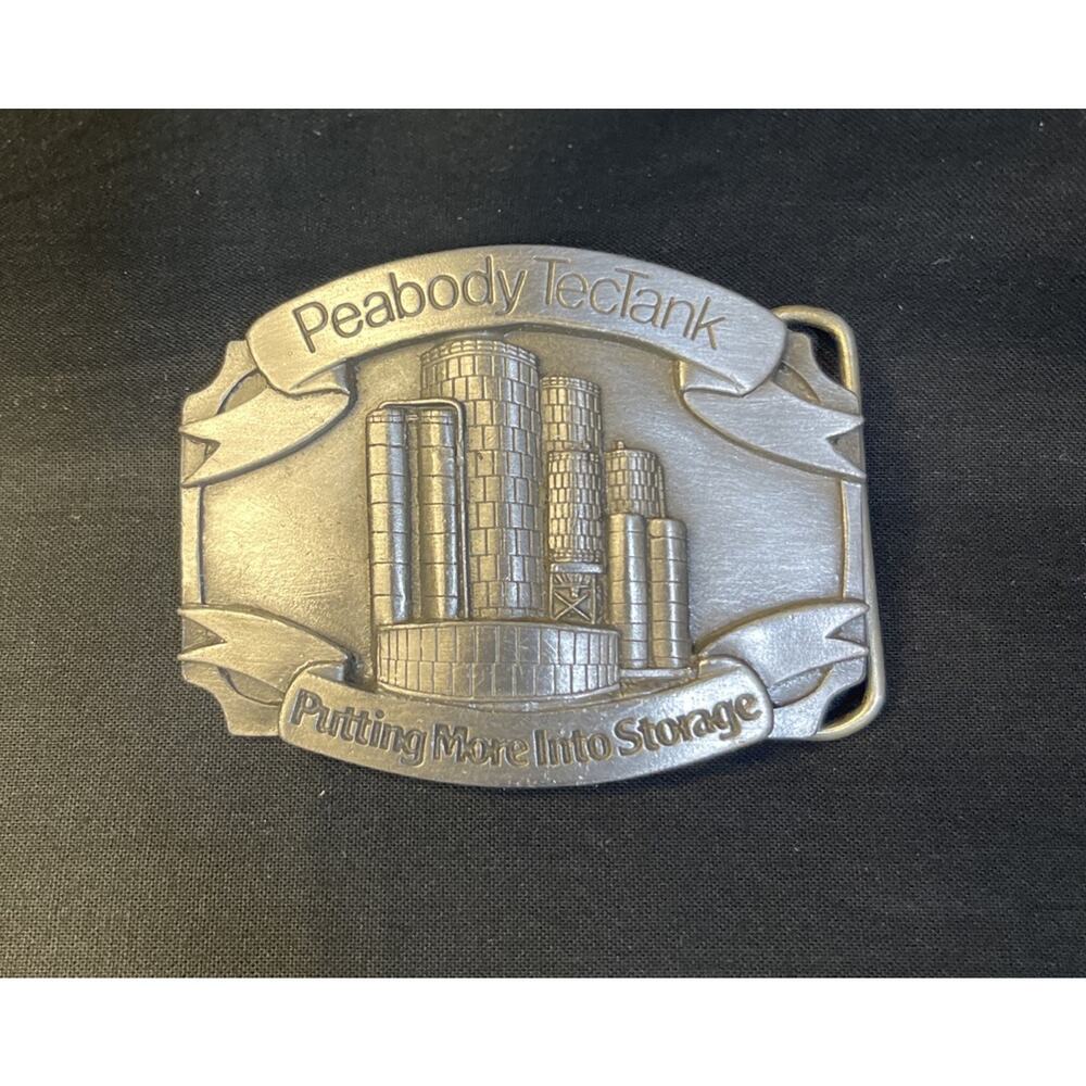 Vintage Peabody Tectank 1988 Limited Edition Employee Pewter Belt Buckle